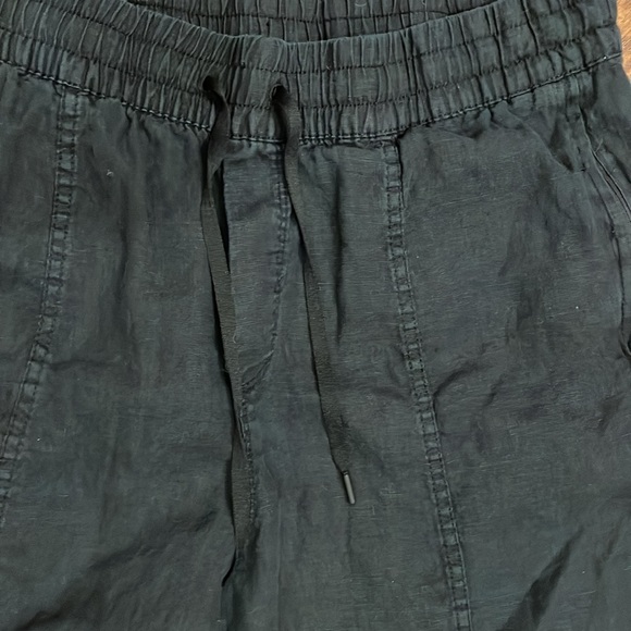 Athleta Retreat 100% Linen Ankle Black Pant Size Medium Style #851027 - Picture 6 of 12